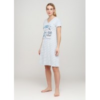 Блакитна домашня сукня Cotpark S,M,L в смужку 13346-01